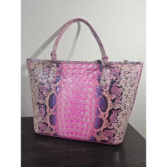 BRAHMIN Medium Asher Tote ~ Pink Cobra Ombre Melbourne NEW - Picture 4 of 7